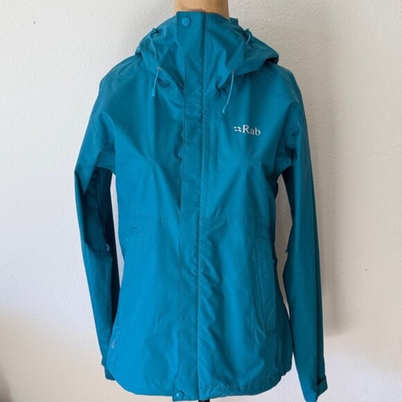 Rab sz S Downpour Waterproof Jacket Women's Blue Jacket pertex shield like new - Picture 1 of 9